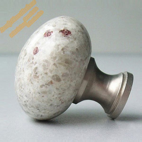 

round marble cabinet knob decorative dresser knobs,natural kashmir white granite with brass base and matched screw,elegant decor