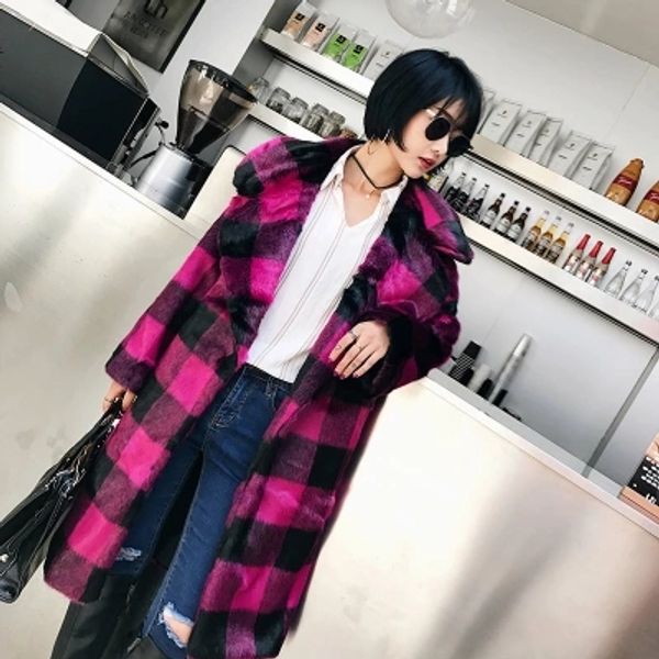 

winter new faux fur thick coat c21, Black