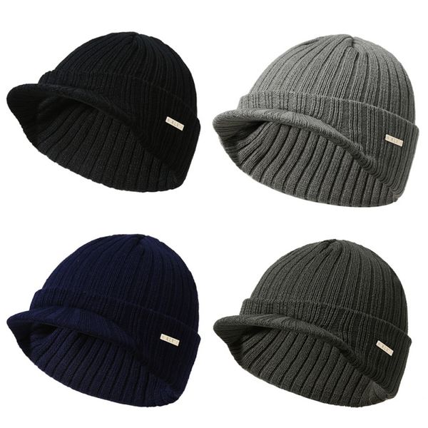 

new men's and women's cap autumn winter headwear apparel accessories casual style warm wool hats, Black;white
