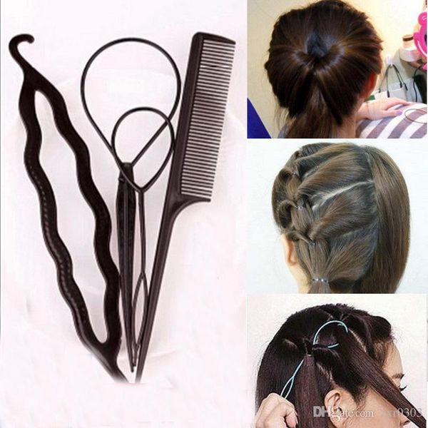 Black Plastic Diy Styling Tools Pull Hair Clips For Women Hairpins