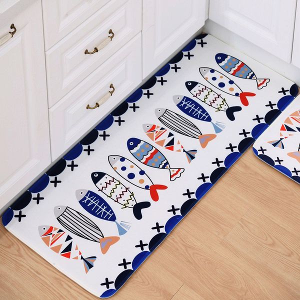 

plants fish pattern microfiber floor mats welcome door mats absorbent bathroom carpets kitchen rugs soft bedroom bedside
