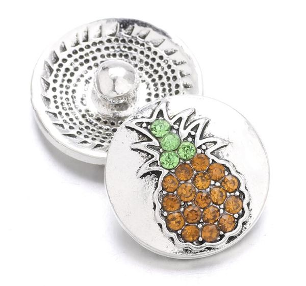 

2018 new snap jewelry pineapple snap button fit 18mm snap bracelet for women diy charms jewelry, Bronze;silver
