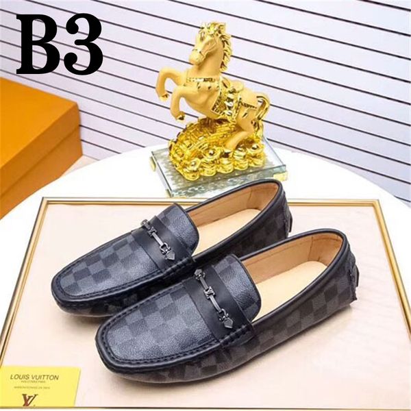 

new men flats casual shoes fashion sneakers driving shoes brand leather shoes with original box, Black