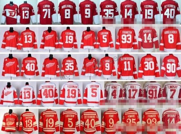 

Detroit Red Wings Jerseys Hockey 40 Henrik Zetterberg 71 Dylan Larkin 8 Justin Abdelkader 13 Pavel Datsyuk 14 Gustav Nyquisi Sergei Fedorov