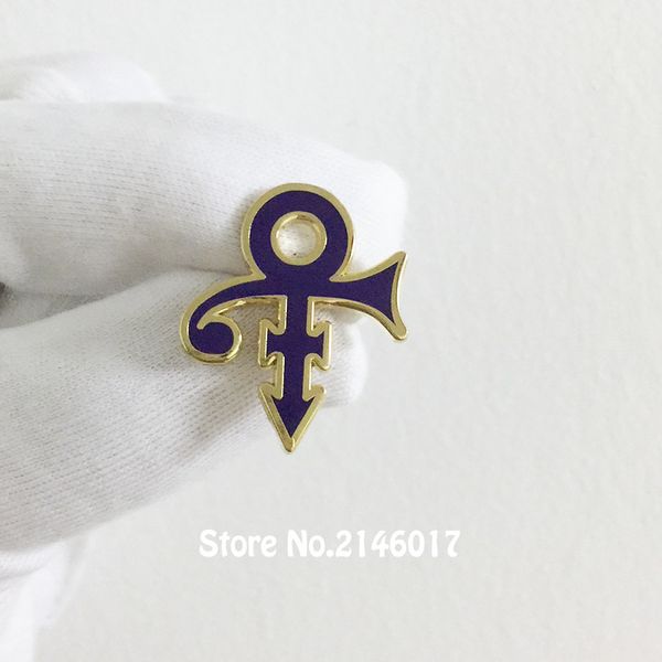 

50pcs hard enamel pins and brooch 27mm prince love symbol badge popular custom lapel pin purple white musician metal craft, Gray