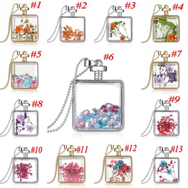 

сухоцветы стекло дрейфующих бутылка ожерелье стеклянная бутылка кулон ожерелье старинные длинные цепи свитер ожерелье ювелирные изделия для, Silver