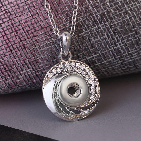 Joyería de Moda Collares Metal Redondo Colgante Cadena de Mujer Hombre Con Botones De Ajuste De Presión