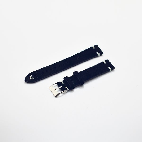 

men's retro genuine leather double-sided suede 18 20 22 24mm excellent watch band strap female belt bracelet + tool 2018 new, Black;brown