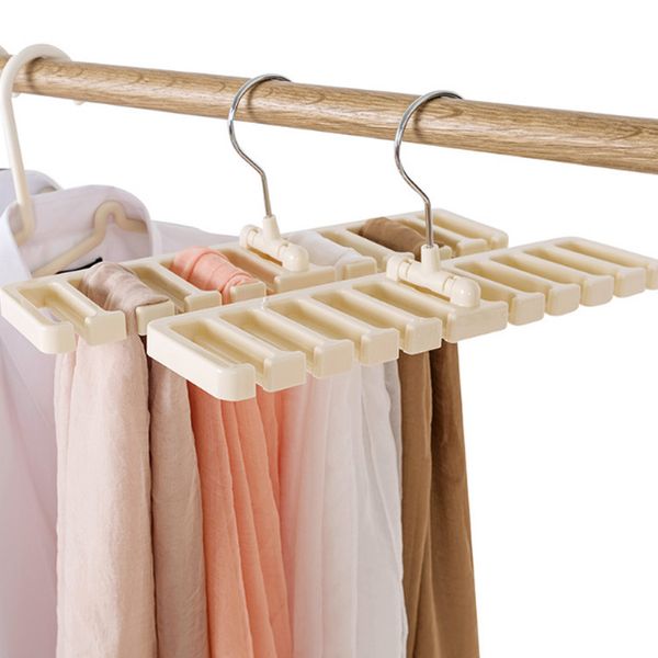 

plastic hanger closet metal rack organizer belt with space belt saver scarf tie wardrobe hook shipping dxlus, White;black