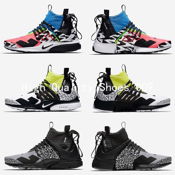 

2018 Новый аббревиатура x Presto Mid Zip Racer многоцветный розовый желтый High Top функция молн