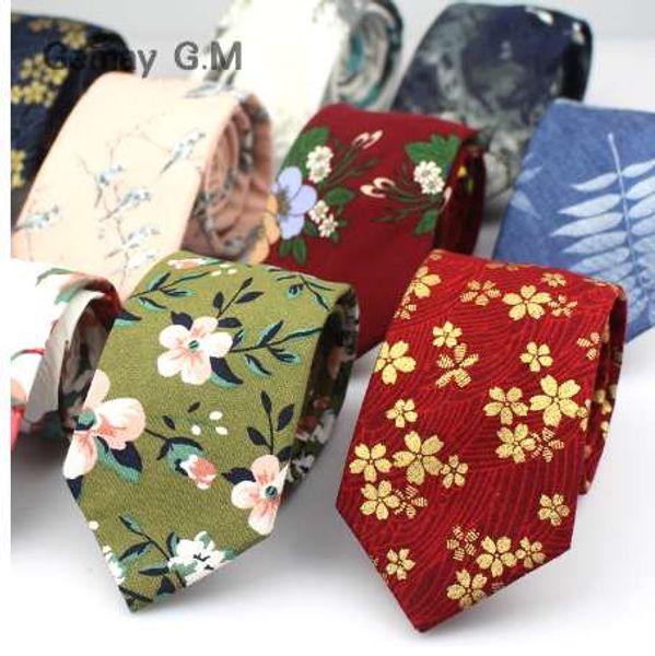 

floral ties for men causal suit cotton tie 7cm width gravata fashion male printed bow neck ties wedding corbata neckties, Black;gray