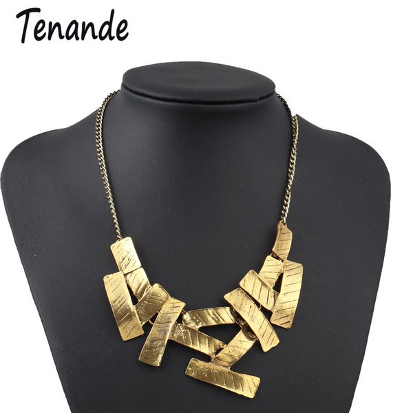 

tenande панк коренастый цепи ожерелья большой заявление геометрические узоры ожерелья подвески для женщин 2 цвет ночной клуб ювелирные издел, Golden;silver