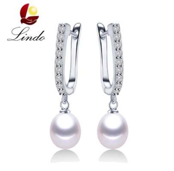 

selling women 925 sterling silver drop earrings anti allergic elegant natural freshwater pearl jewelry silver earrings, Golden