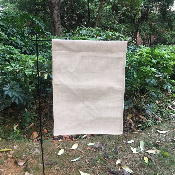 

blank linen garden flag polyester burlap garden banner decorative yard flag for embroidery and sublimation 12x16 inches