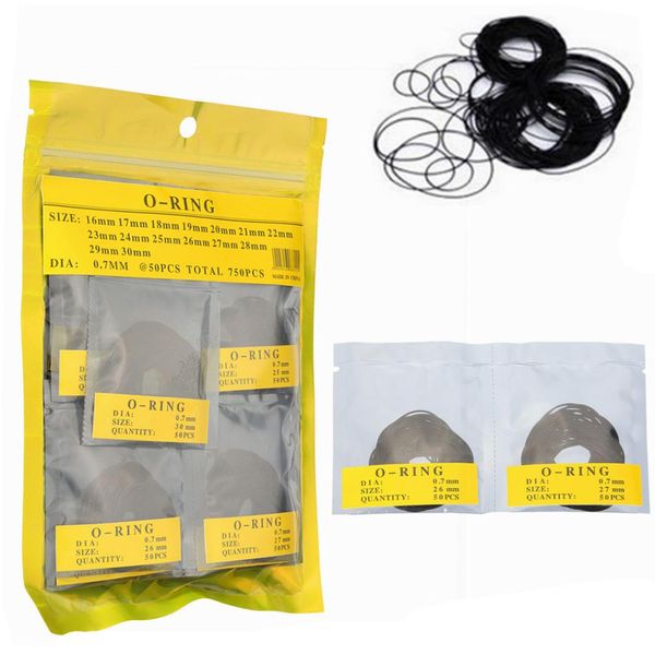 

750 pcs 0.7mm o-ring watch back gasket rubber seal washers size 16 mm - 30 mm