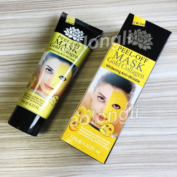 

gold mask peel off gold collagen 120ml deep cleansing purifying peel off face mask remove blackhead peel golden masks