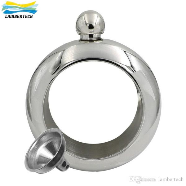 

jujor bangle bracelet hip flask silver color grade 304 stainless steel whiskey flasks 3.5oz drinkware and funnel set