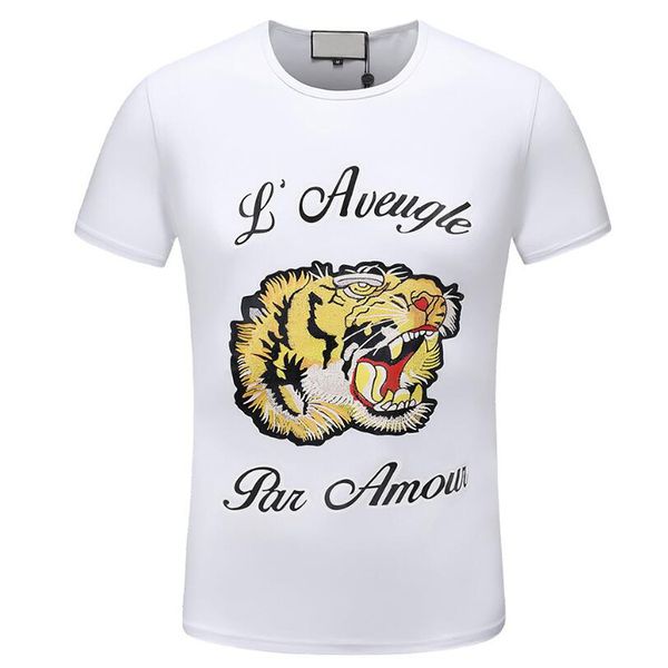 

Мужчины l'aveugle par amour вышивать Тигр футболки футболка хип-хоп скейтборд улица хлопо