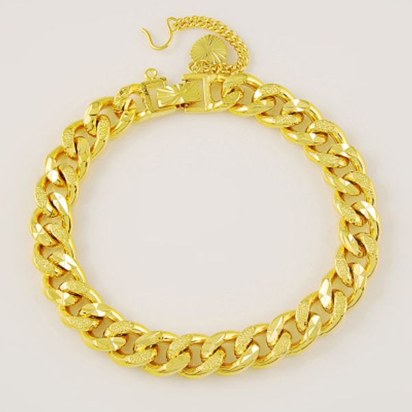 

latest fashion 9mm jewelry 24k gold chains bracelet vacuum plating items fashion bracelet men fine jewellry chjh010, Black