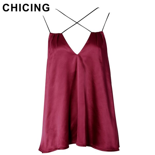 

chicing women camis spaghetti strap backless 2018 high street deep v-neck ladies party queen club feminina a1702002, Black;white