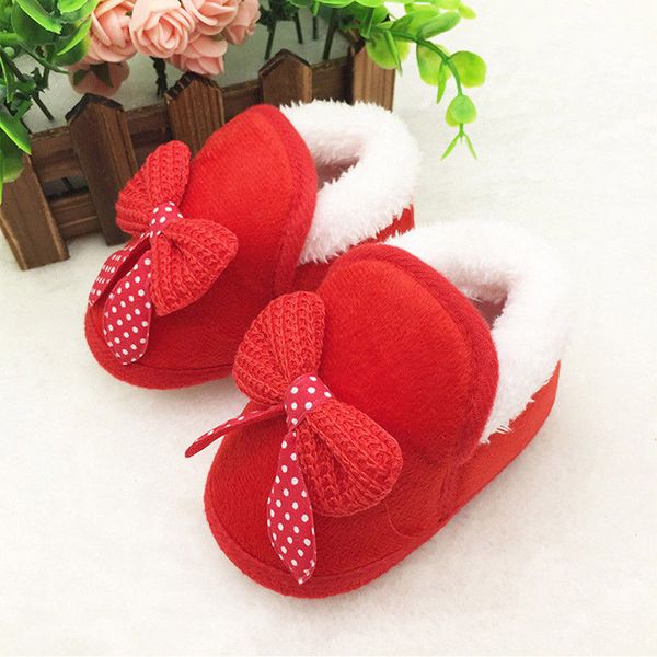 

pudcoco autumn winter warm toddler infant newborn baby girls bow soft snow boots shoes 0-18m, Black;grey