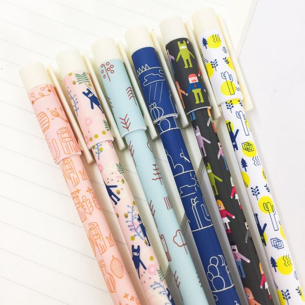 

k37 3x fresh sweet cartoon girl tree gel pen writing signing pen stationery kid school office supply rollerball 0.5mm