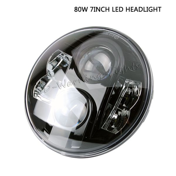 

7inch 80w round led headlight h4 h13 plug daymaker with adapter for 4x4 offroad motorcycles trucks drl headlamp