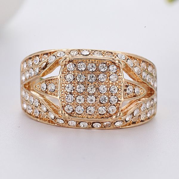 

classic gold color pave rings for women wedding gift ring men luxury jewelry rings bague femme anel masculino anillos o3c120, Golden;silver