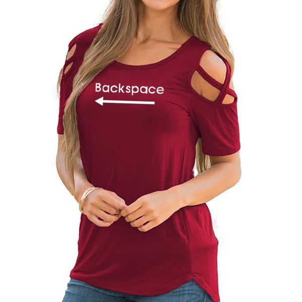

2019 new fashion backspace print shirt women plus size tshirt tumblr funny silicone rock wonder woman, White