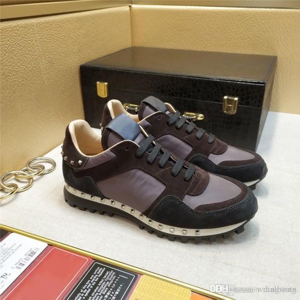 

(With box) Made in Italy Garavani sneaker Camouflage STUDDED SNEAKER suede nylon Printed leather suede shoes V1004Valentino Size 35-45