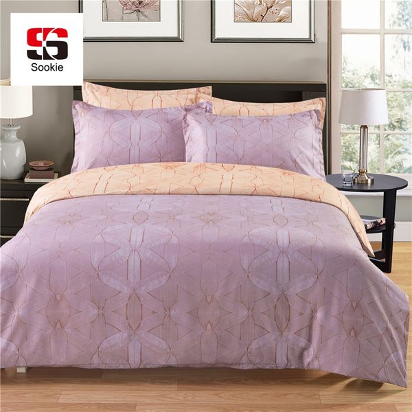 

sookie домашний текстиль геометрические печати постельное белье шлифовальный щеткой красочные 3 шт. king size пододеяльники наборы