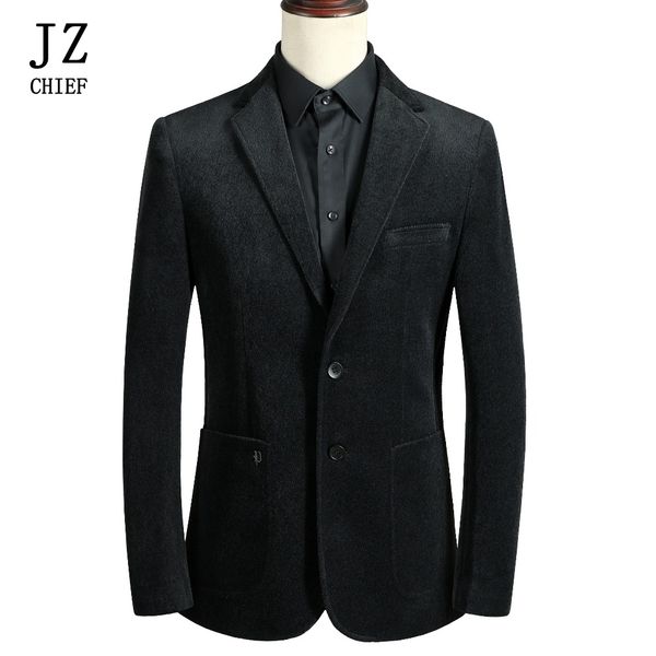 

jz chief men's velvet blazer elegant casual jacket blazer slim fit business office suit jacket slingle breasted dress man, White;black