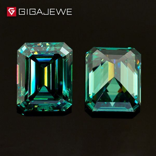 

GIGAJEWE 1.6 ct 6mmX8mm темно-зеленый цвет изумруды вырезать Moissanite свободный камень DIY Gem бисер ювелирные изделия изготовление подруга подарок