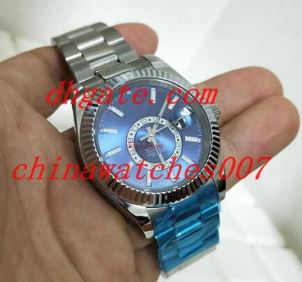 

новый стиль высокое качество роскошные наручные часы синий 42 мм 326934 из нержавеющей стали механические автоматические мужские часы горяча, Slivery;brown