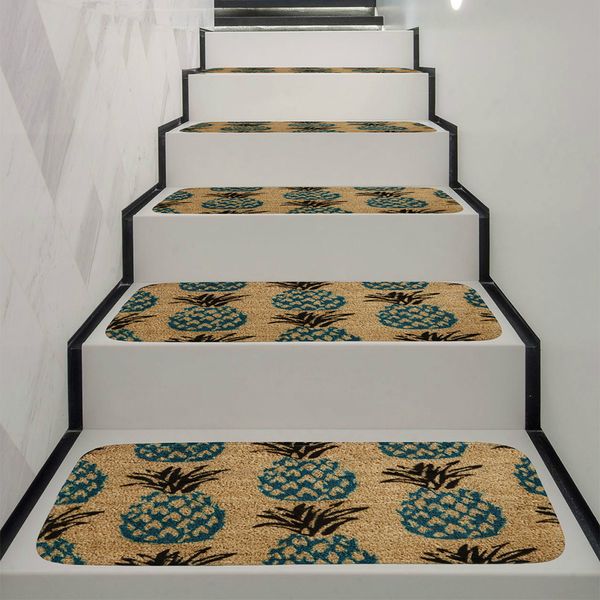 

1set 5pc stair mat home decoration step basic non-slip coral fleece resistant carpet floor mat carpet stair mats 22cmx70cm