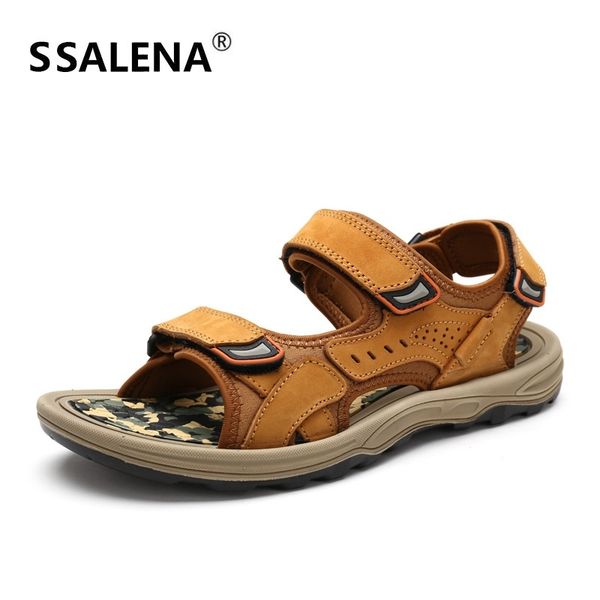 

mens soft sole leather gladiator sandals men light weight breathable non-slip sandals all match casual shoes aa50001, Black