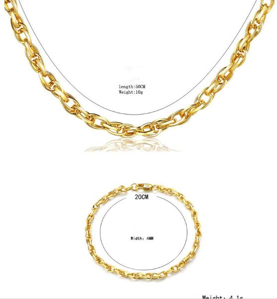 

2018 new classic figaro cuban link chain necklace 18k real gold plated/316l stainless steel fashion men jewelry accessories punk style, Silver