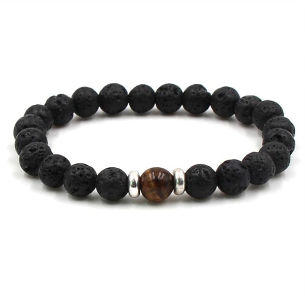 

essential oil perfume diffuser 8mm black lava stone beads bracelet tiger's eye beads bracelet stretch yoga jewelry