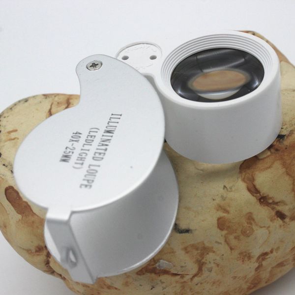 

magnifying loupe 40x 25mm 40x25mm 40 x 25 jeweller led light glass magnifier wholesale dropshipping new ing