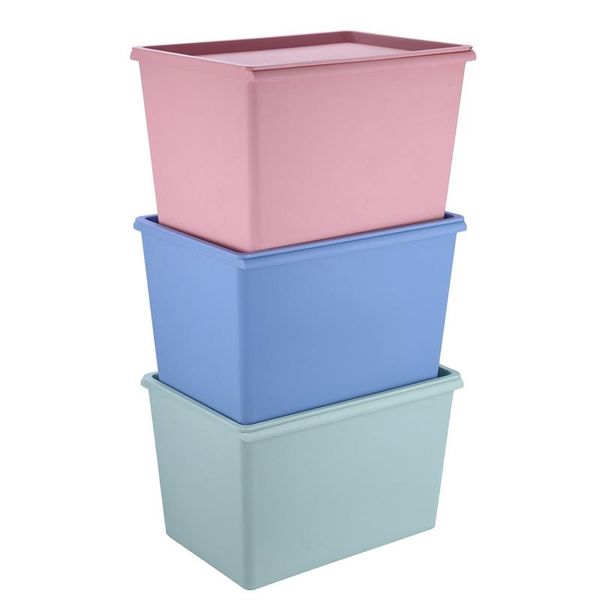 

stackable plastic storage box with lid square cloth container organizer
