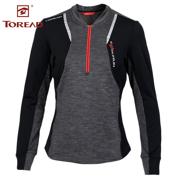 

toread t-shirt, autumn and winter, new outdoor women's breathable, fast dry, elastic running long sleeved t-shirt, Gray;blue