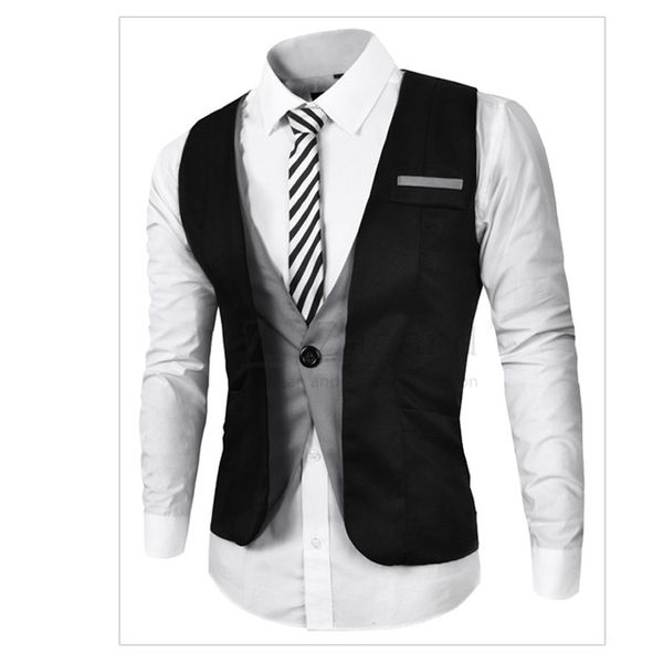 

european style plus size mens vest england fashion mens suit vest price men business slim fit suit for men, Black;white