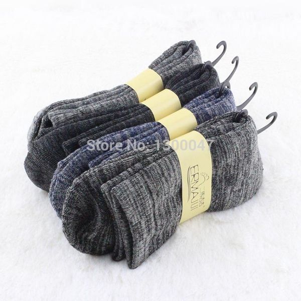 

2016 new winter mens socks cotton men warm towel socks mixed color men's thicken 4 pairs/lot ing, Black