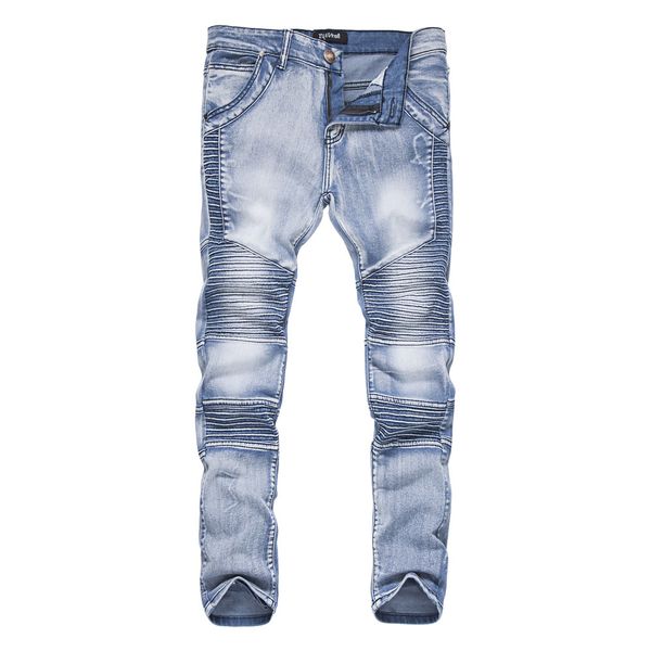 

men vintage draped jeans light blue black hiphop skateboard biker jeans long pencil pants skinny fit slim