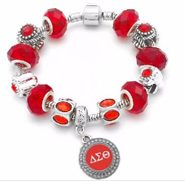 

red bead delta sigma theta sorority dst charm bracelet, Black