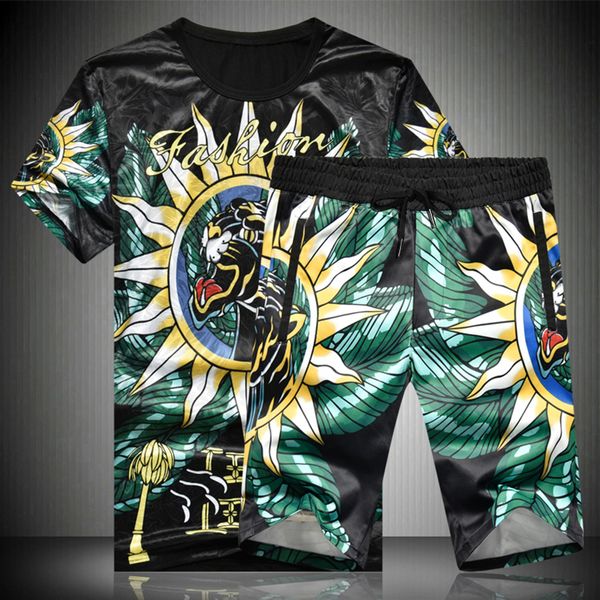 

animal paern beautiful 3d printing fashion t shirt and shorts suit summer 2018 high-quality soft comfortable mens short sets, Gray