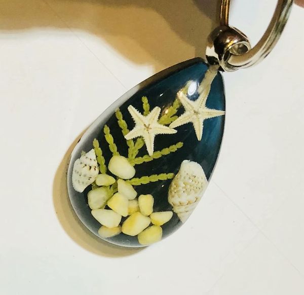 

yqtdmy vogue double starfish no 3 design charming keychain, Slivery;golden