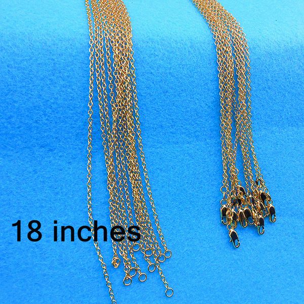 

18 inch 5pcs gold filled "o" necklace making jewelry word "o' link necklaces chains rolo chain necklaces nice, Silver