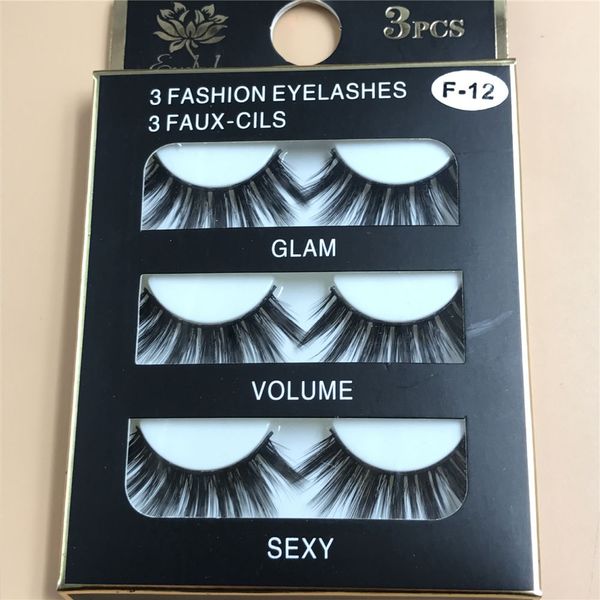 

mink eyelashes natural long makeup false eyelashes 3d mink lashes 1cm-1.5cm eyelash extension faux lashes 3 pairs eyelashes F12