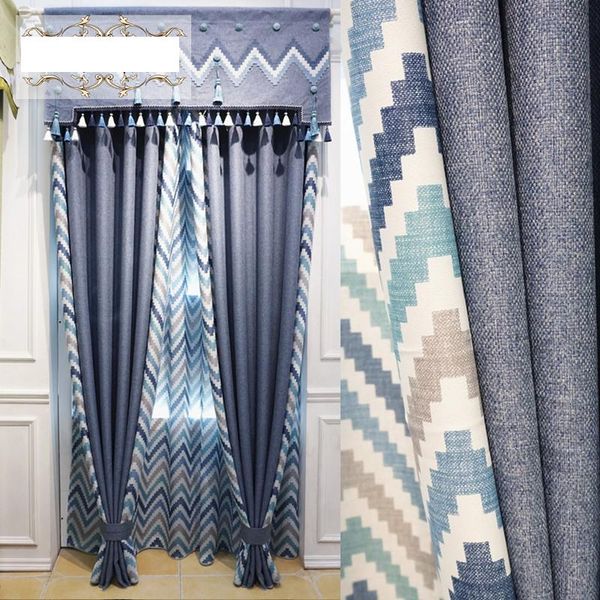 2019 Rice Grain Double Sided Stitching Printing Curtains Living